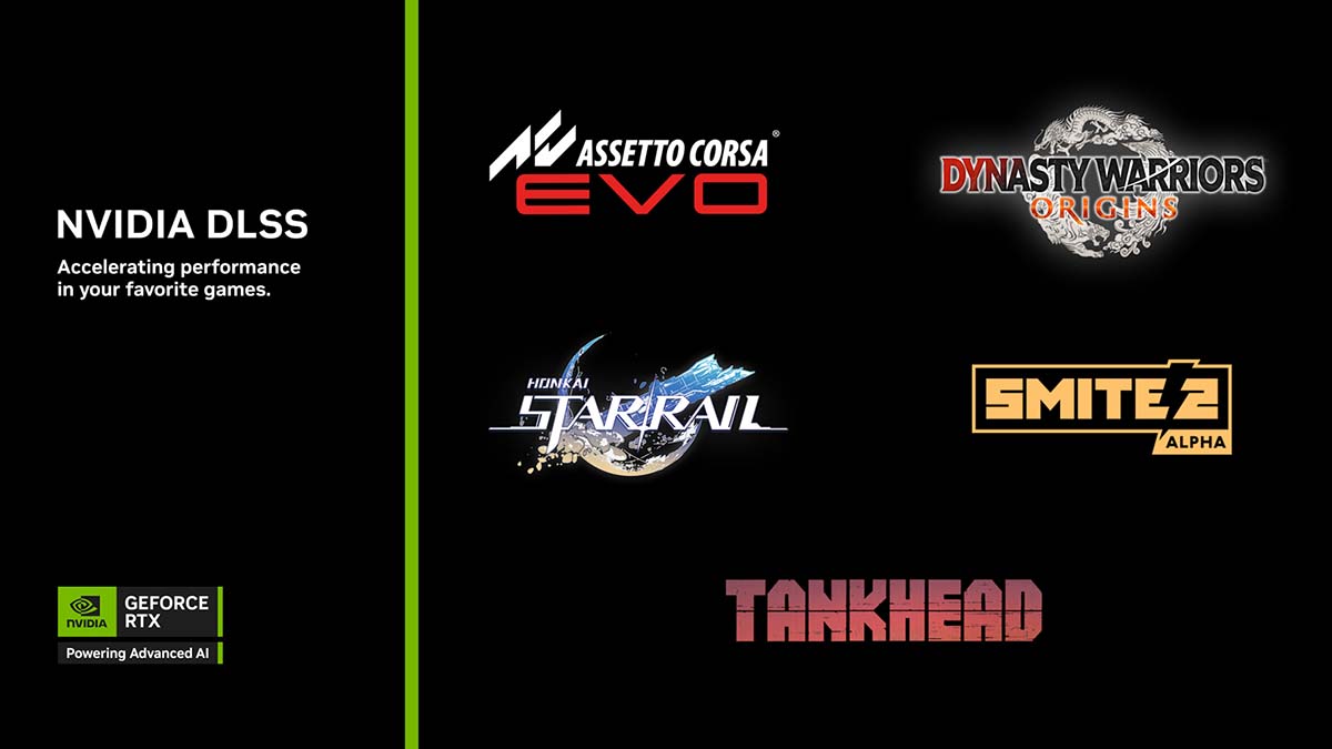 صورة ألعاب Assetto Corsa Evy وDYNASTY WARRIORS ORIGINS وSMITE 2 وHonkai Star Rail ينطلقون بدعم DLSS